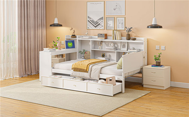 Daybed With 3 Drawers USB Ports And Desk by HouseOfZazla