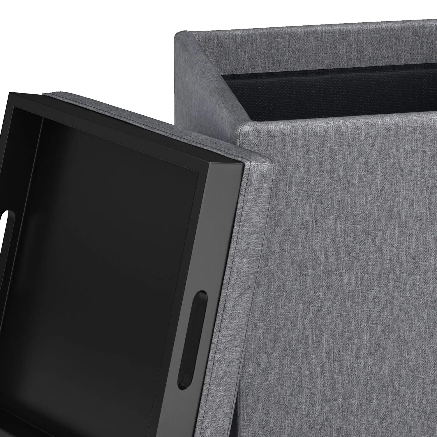 Rockwood - Upholstered Cube Storage Ottoman With Tray by Unique Piece Furniture