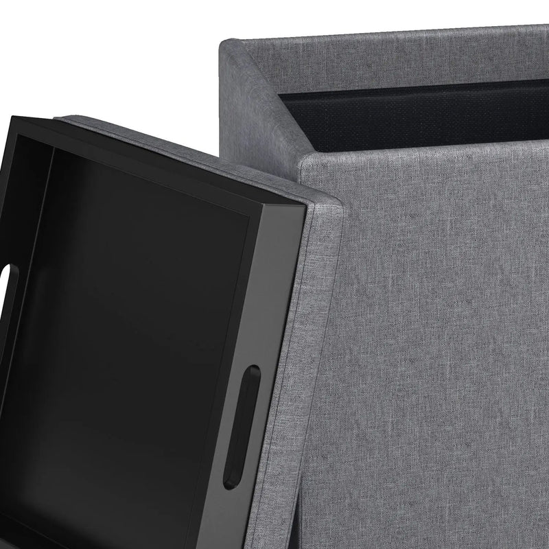 Rockwood - Upholstered Cube Storage Ottoman With Tray by Unique Piece Furniture