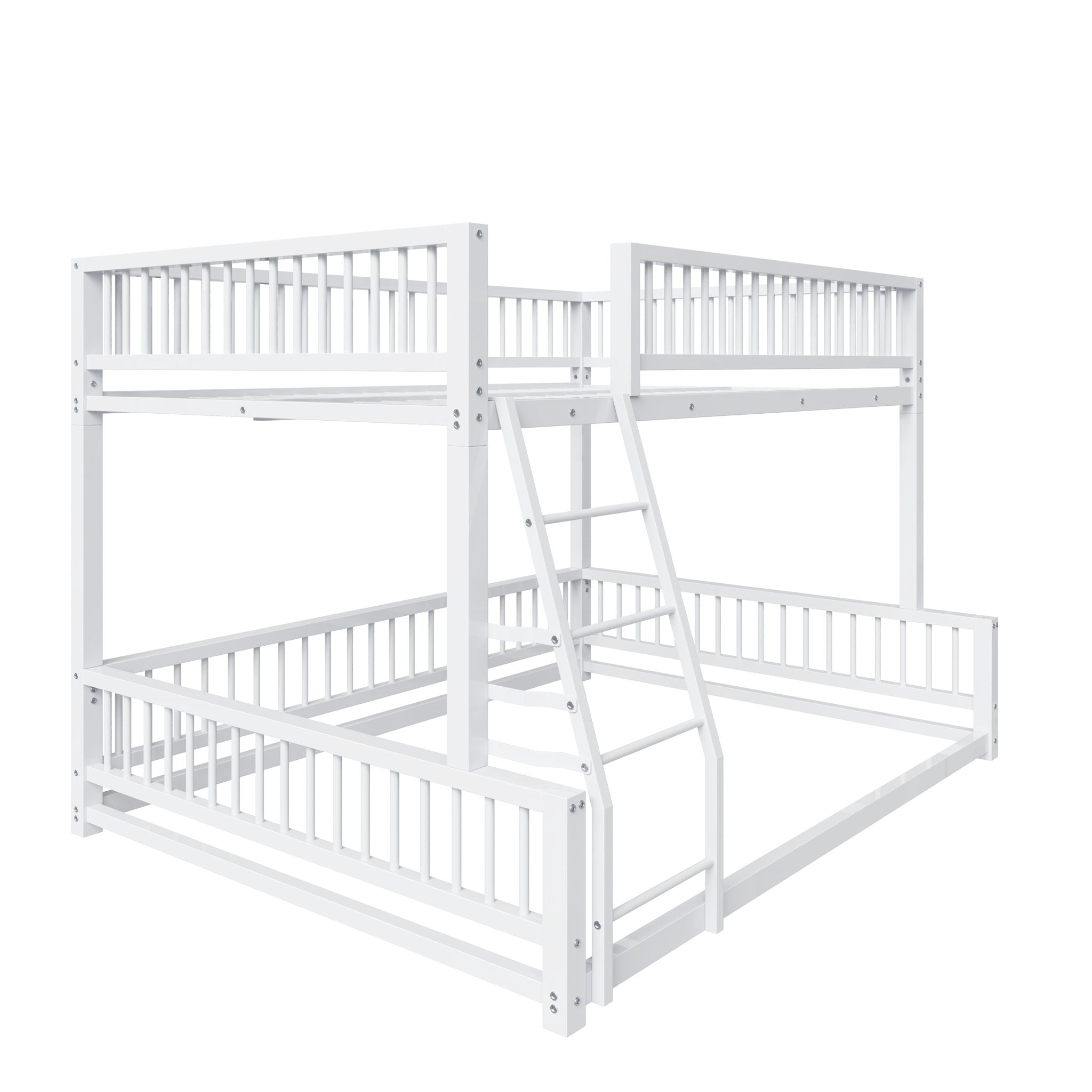 Bunk Bed Frame With Ladder And Safety Guardrails by HouseOfZazla
