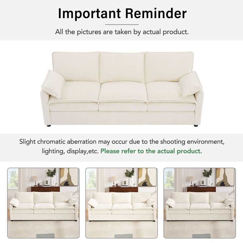 Modern Sofa Set With Double Layer Cushion And Side Storage Pockets by HouseOfZazla
