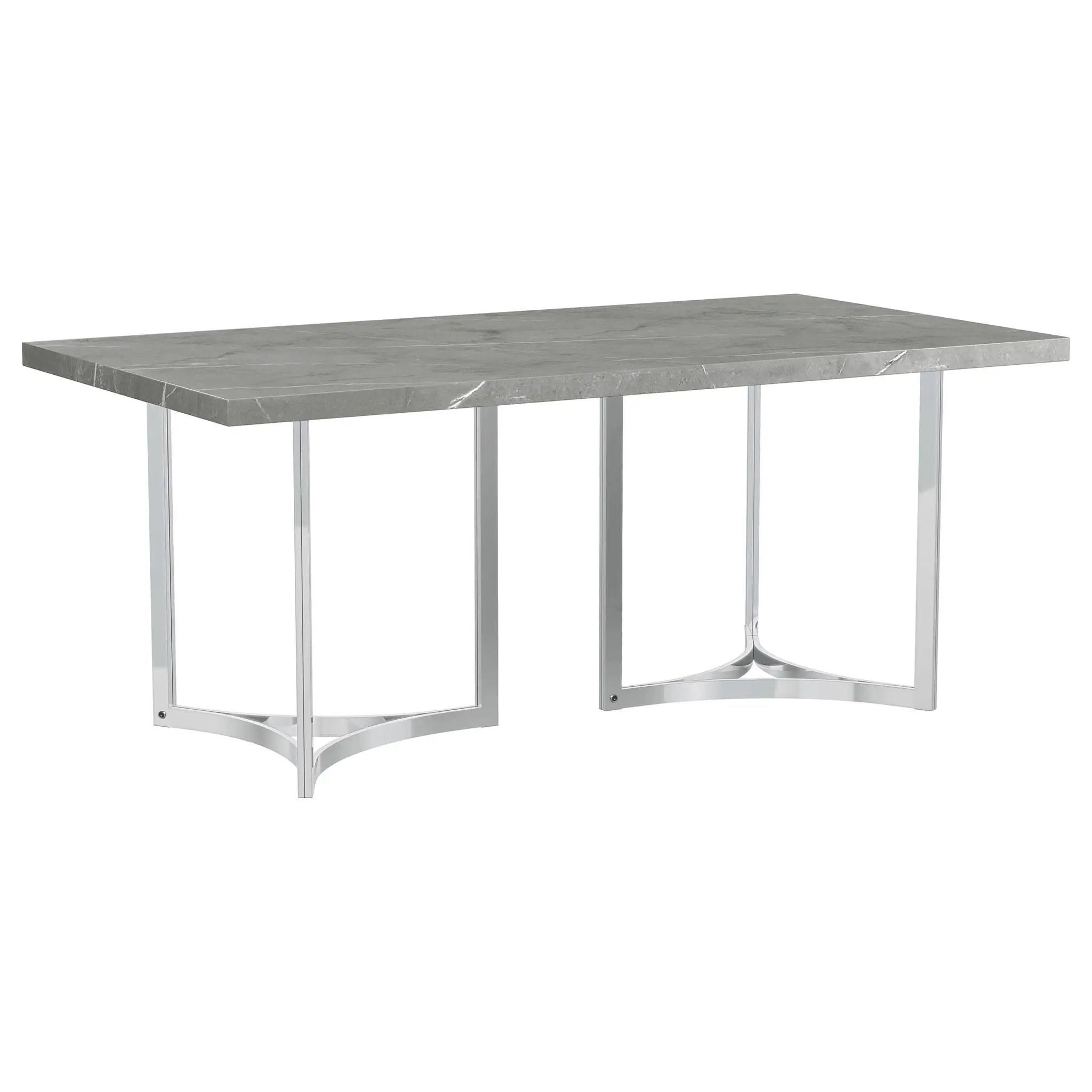 Sterling 72-inch Rectangular Dining Table Grey Faux Marble by Unique Piece Furniture