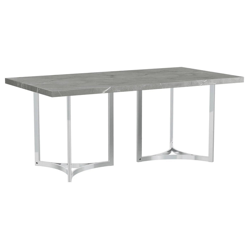 Sterling 72-inch Rectangular Dining Table Grey Faux Marble by Unique Piece Furniture