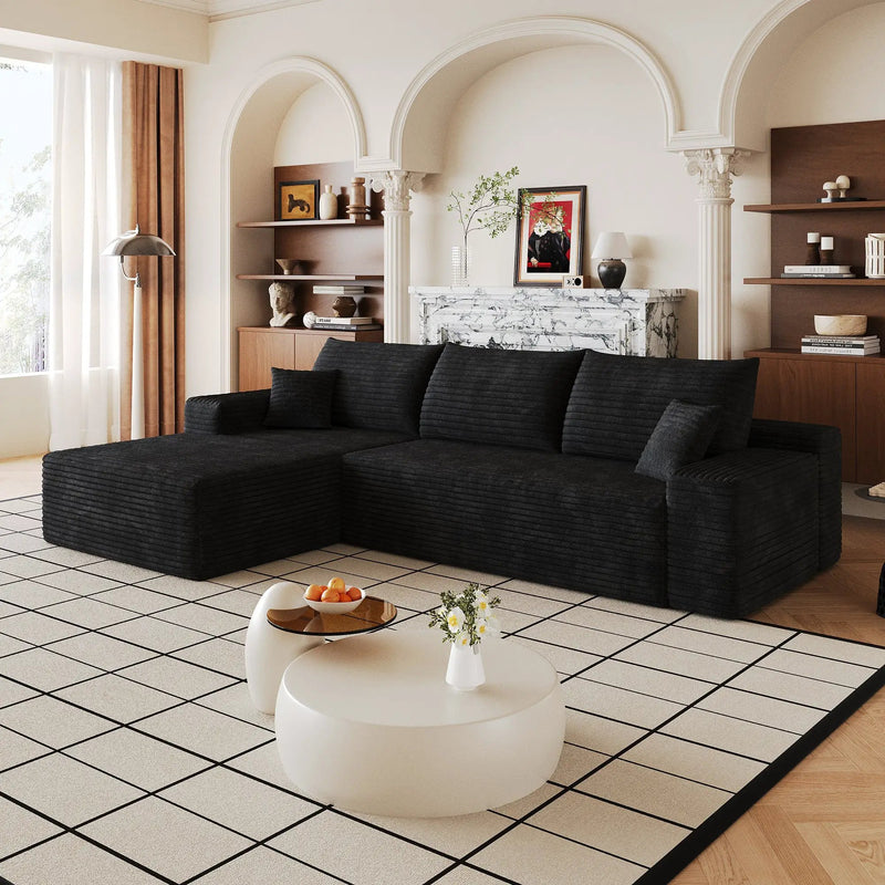 107" Cloud Sectional Couch with L-Shape Chaise by HouseOfZazla