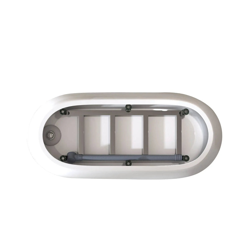 Special-Shaped Freestanding Slipper Bathtub, Overflow & Pop Up Drain