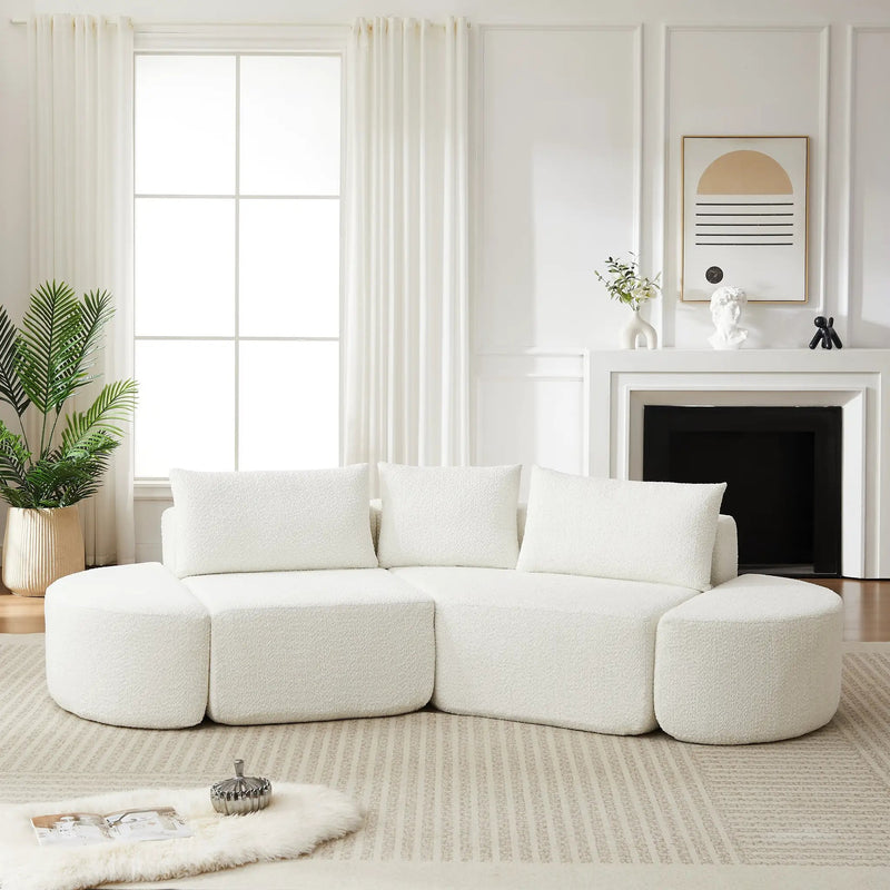 106.3-Inch V-Shaped Modular Sofa Set in Chenille Fabric by HouseOfZazla