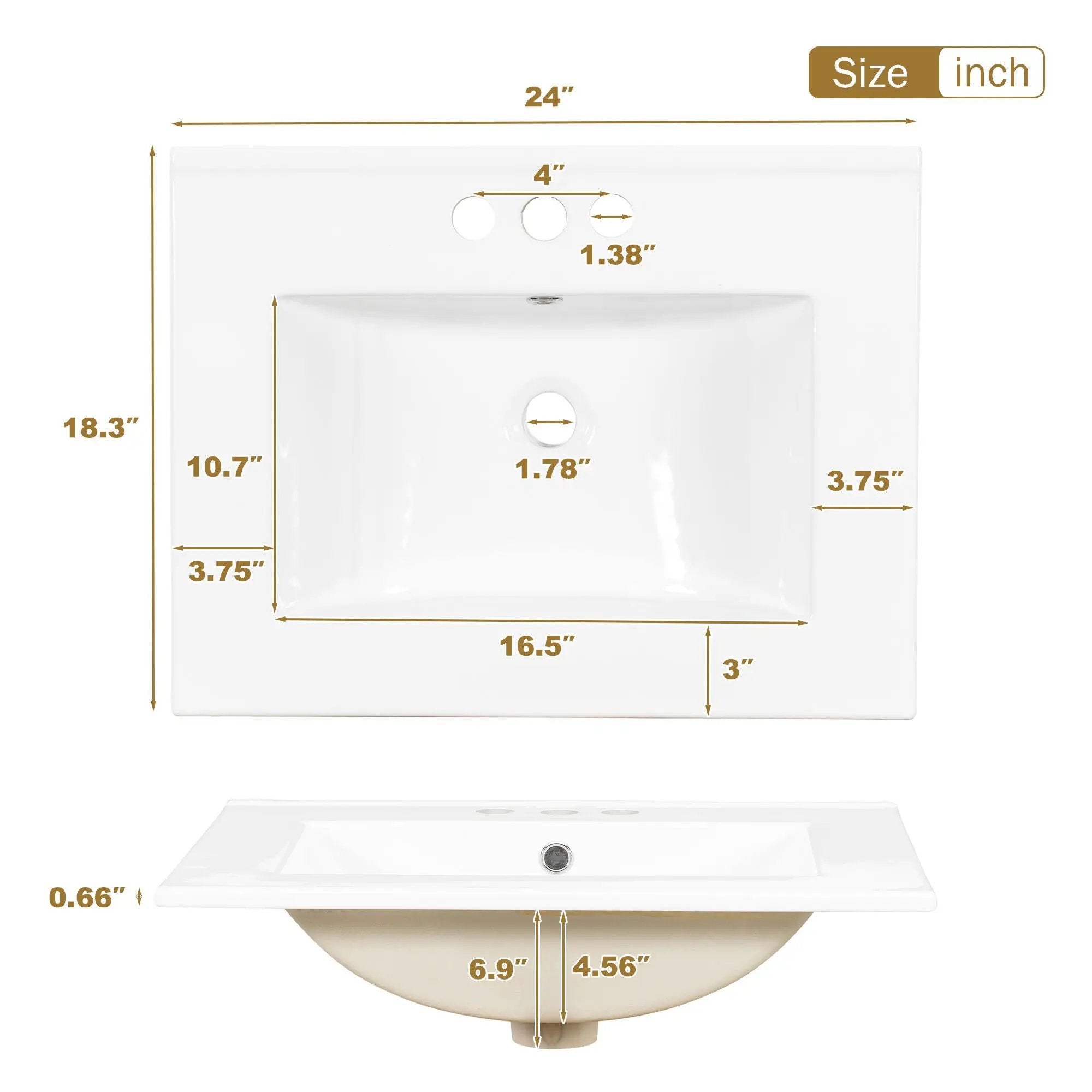 Bathroom Vanity, Modern Bathroom Cabinet With Sink Combo Set, Bathroom Storage Cabinet With A Soft Closing Door And 3 Drawers, Solid Wood Frame by HouseOfZazla