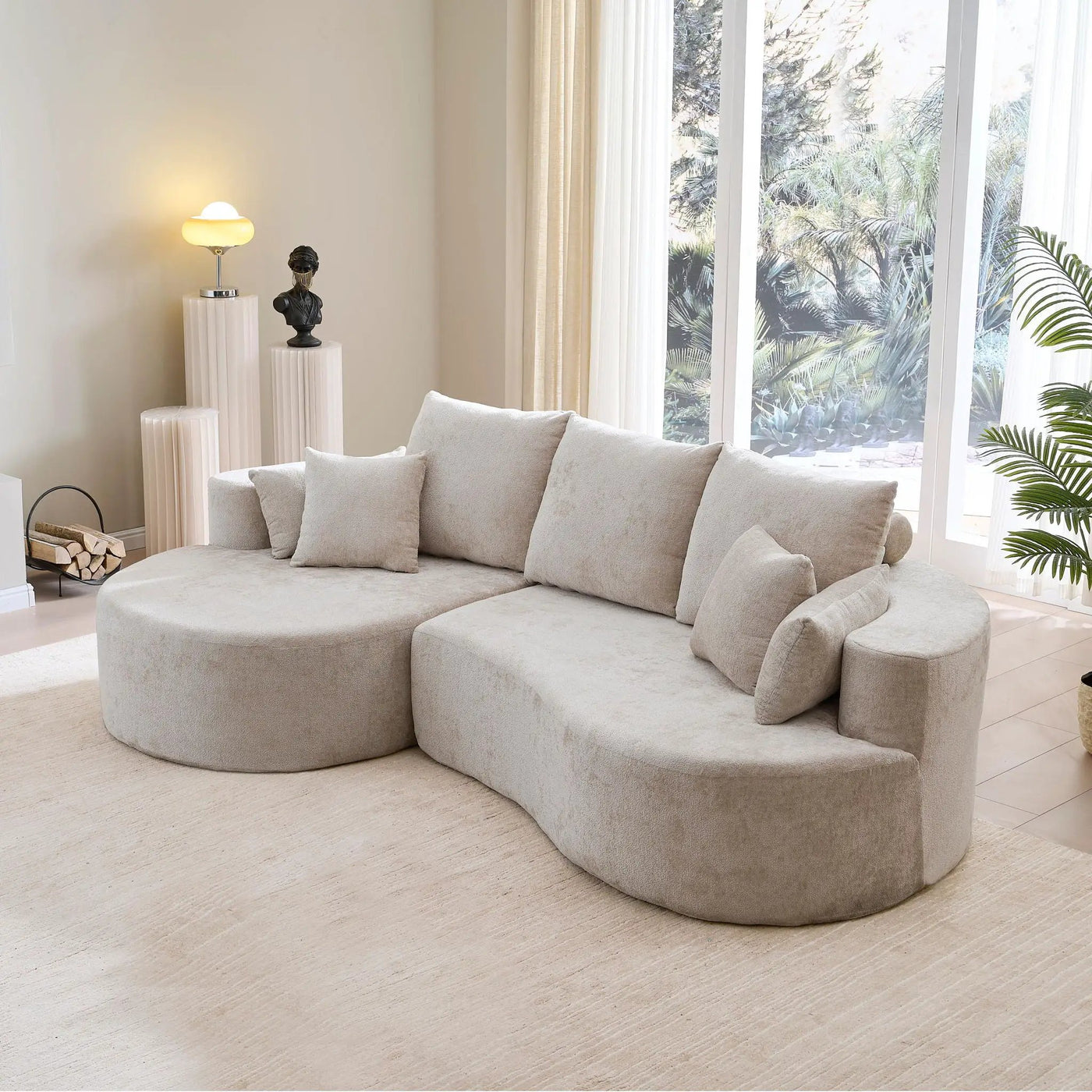 2 Piece Fabric Cloud Curved Sectional Sofa With Chaise by HouseOfZazla