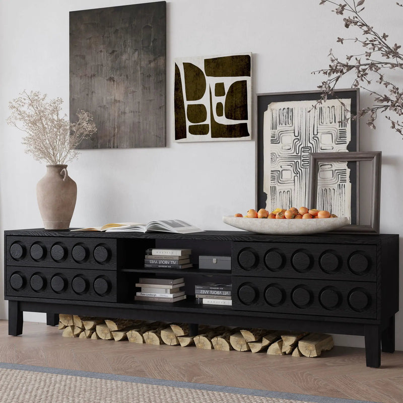 Media Console With 4 Drawers And Cable Management by Unique Piece Furniture
