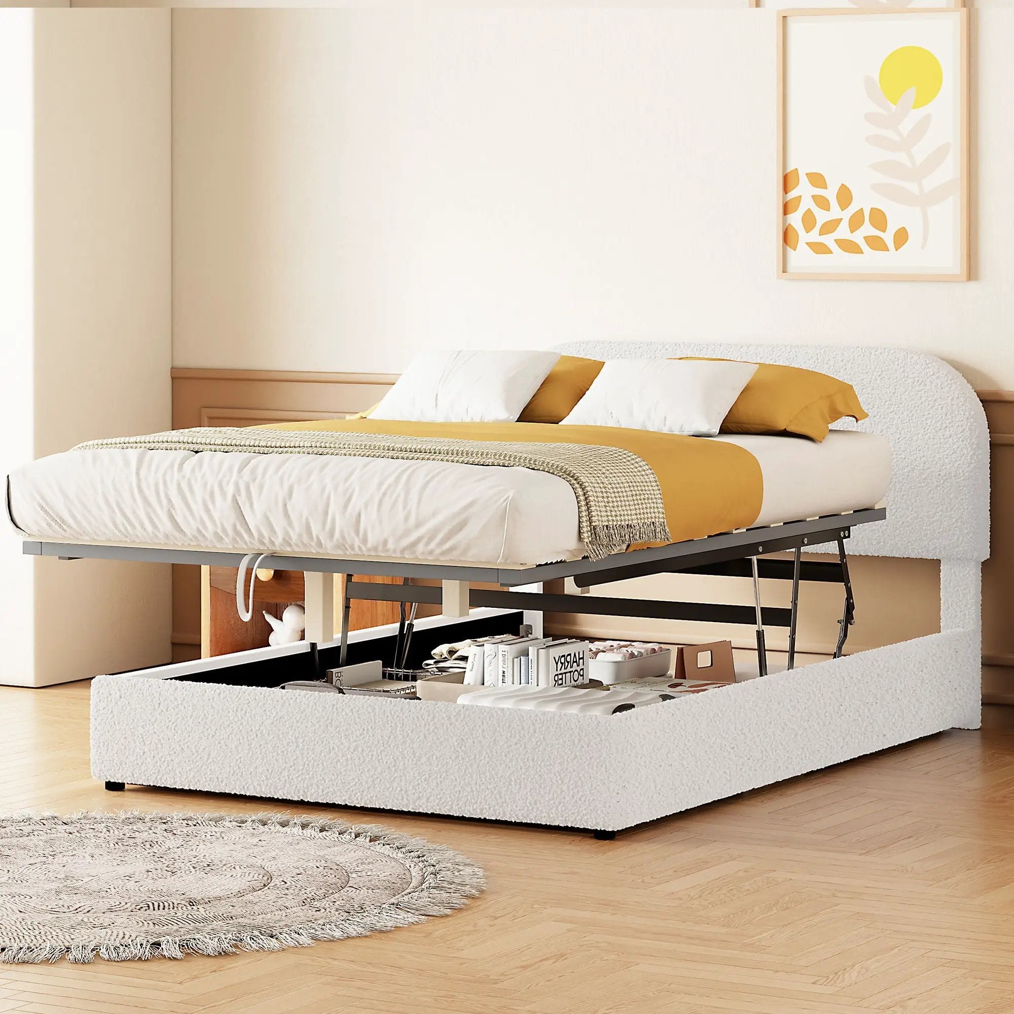 Upholstered Platform Bed With Hydraulic Storage System by HouseOfZazla
