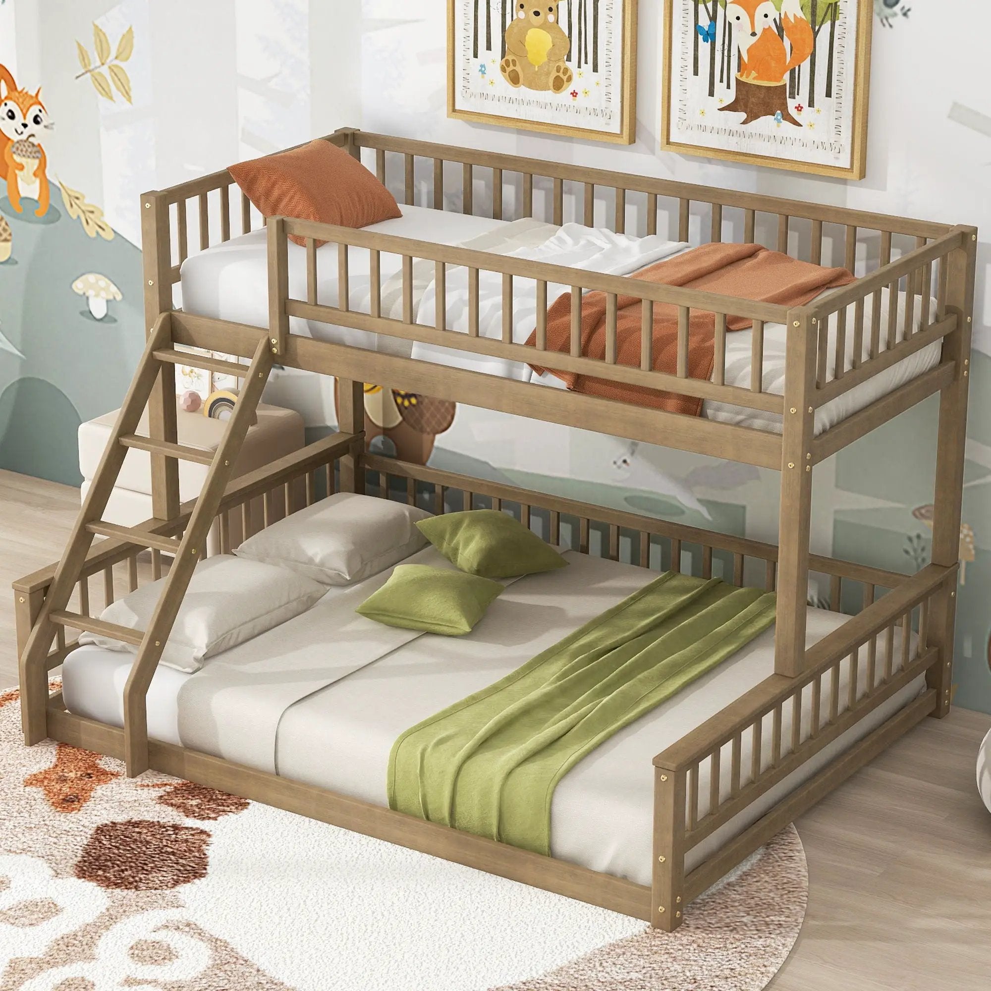 Bunk Bed With Ladder And Guardrails by Unique Piece Furniture