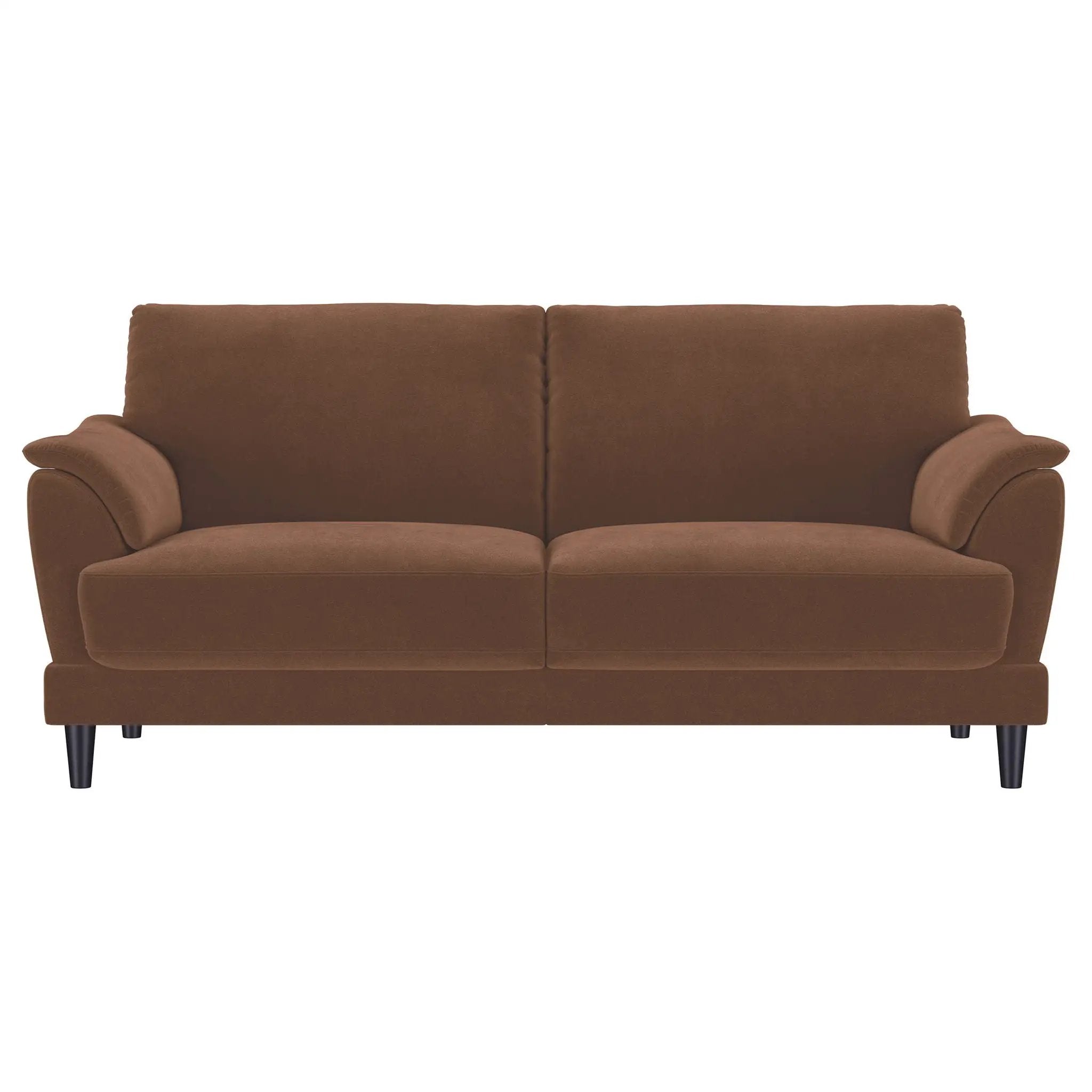 Selma 2-piece Velvet Upholstered Crescent Arm Sofa Set Rust by Unique Piece Furniture