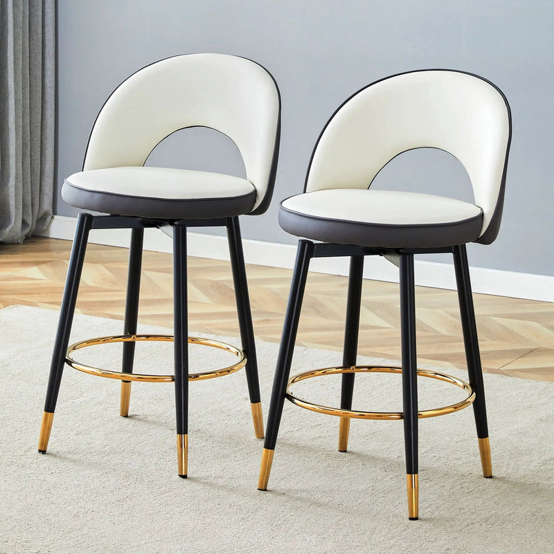 Upholstered Rotatable Bar Chair With Metal Legs For Dining Room by HouseOfZazla