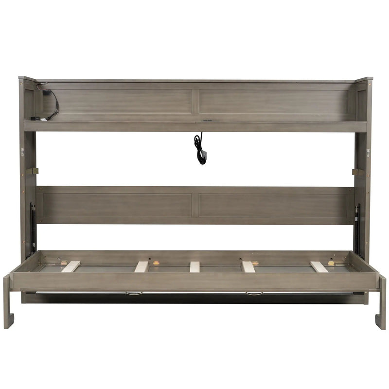 Murphy Bed With Desk, LED Light And USB Charging Station by Unique Piece Furniture