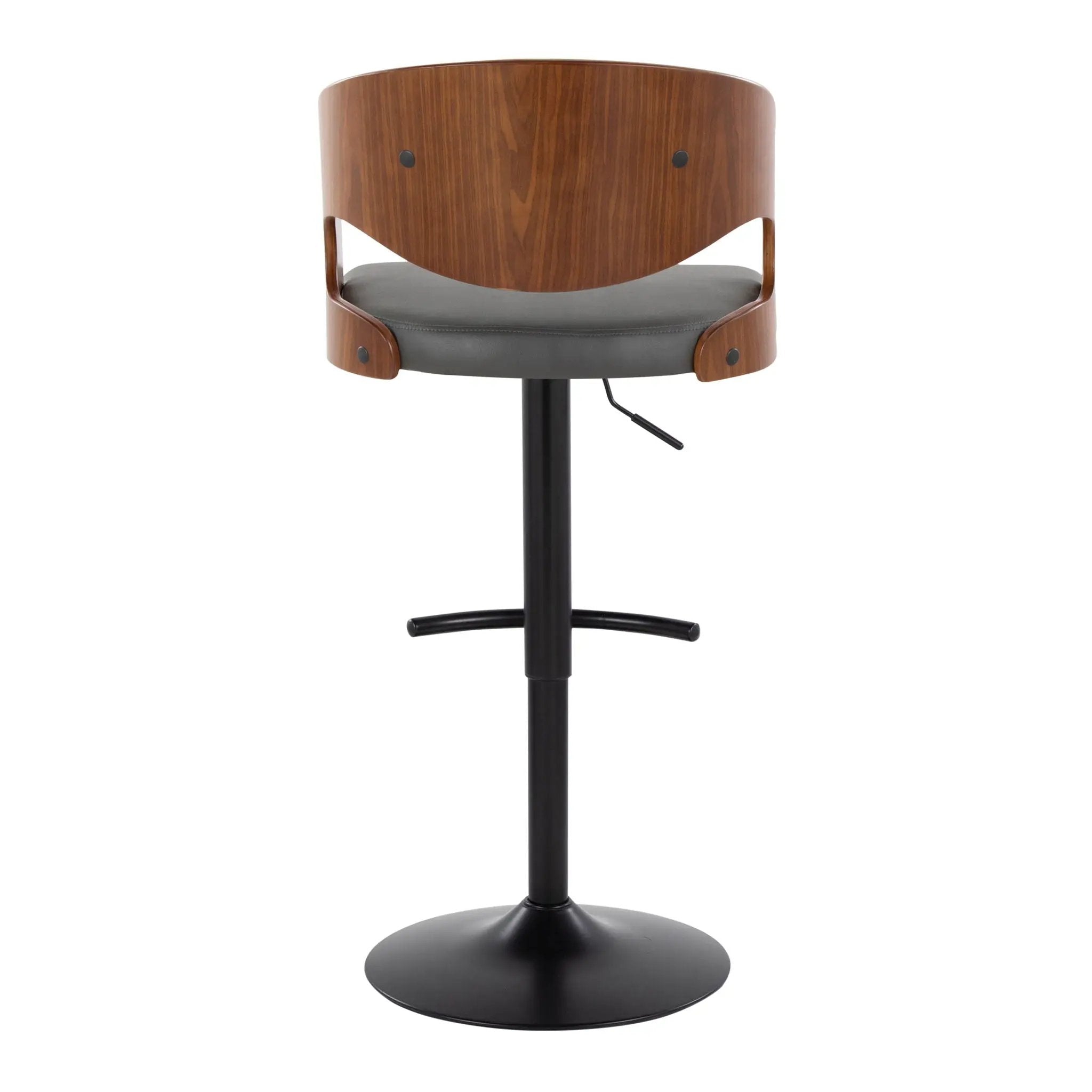 Pino - Mid Century Modern Adjustable Barstool With Swivel With Rounded T Footrest (Set of 2) by Unique Piece Furniture