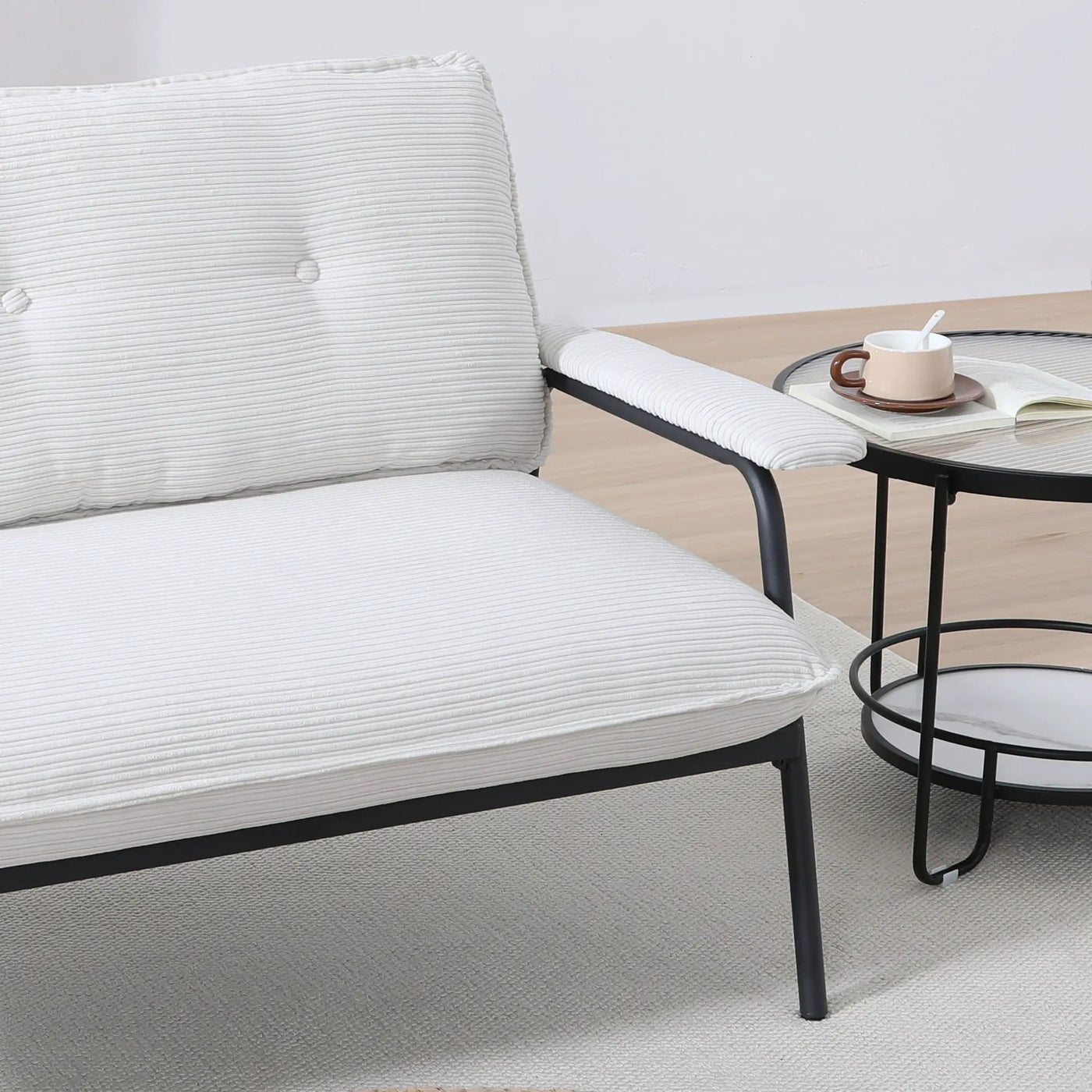 Modern Metal Frame Sofa With Sponge Filling For Compact Spaces And Versatile Use by Unique Piece Furniture