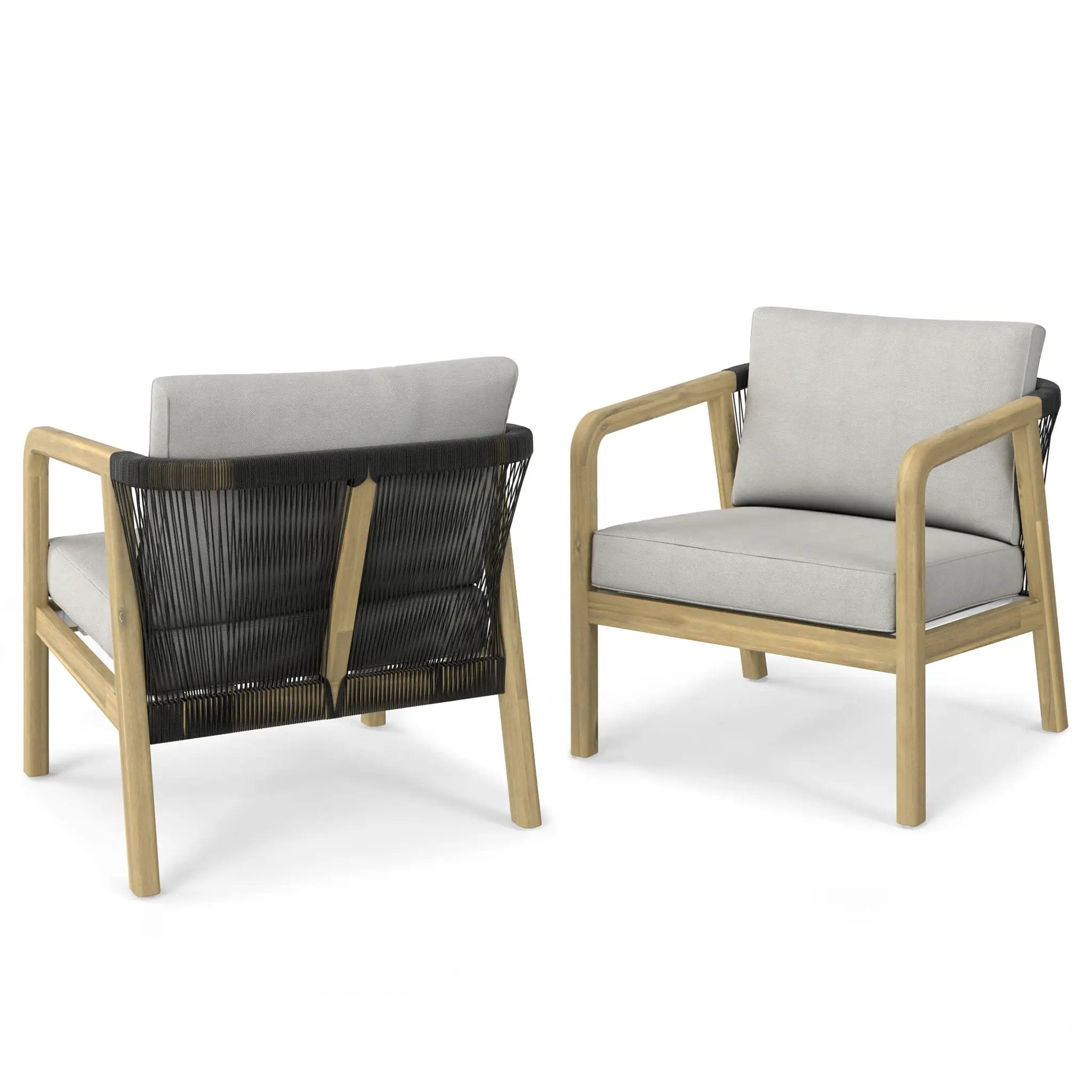 Palmetto - Outdoor Conversation Chair (Set of 2) - Stone Gray by Unique Piece Furniture