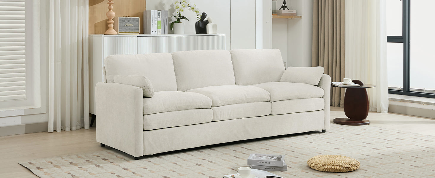 Cozy Upholstered 3-Seater Sofa with Plush Double Cushion and Ergonomic Design by BLAKHOM