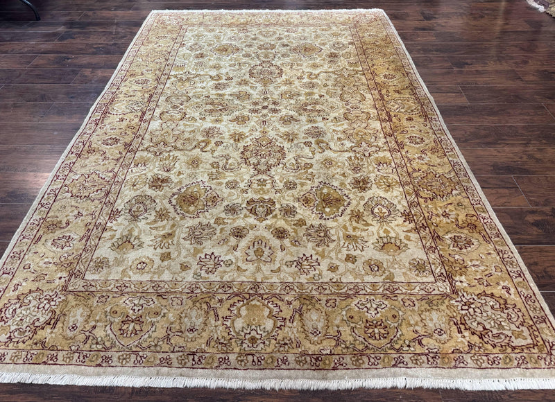 Turkish Oushak Rug 6x9, Vintage, Beige by Jewel Rugs