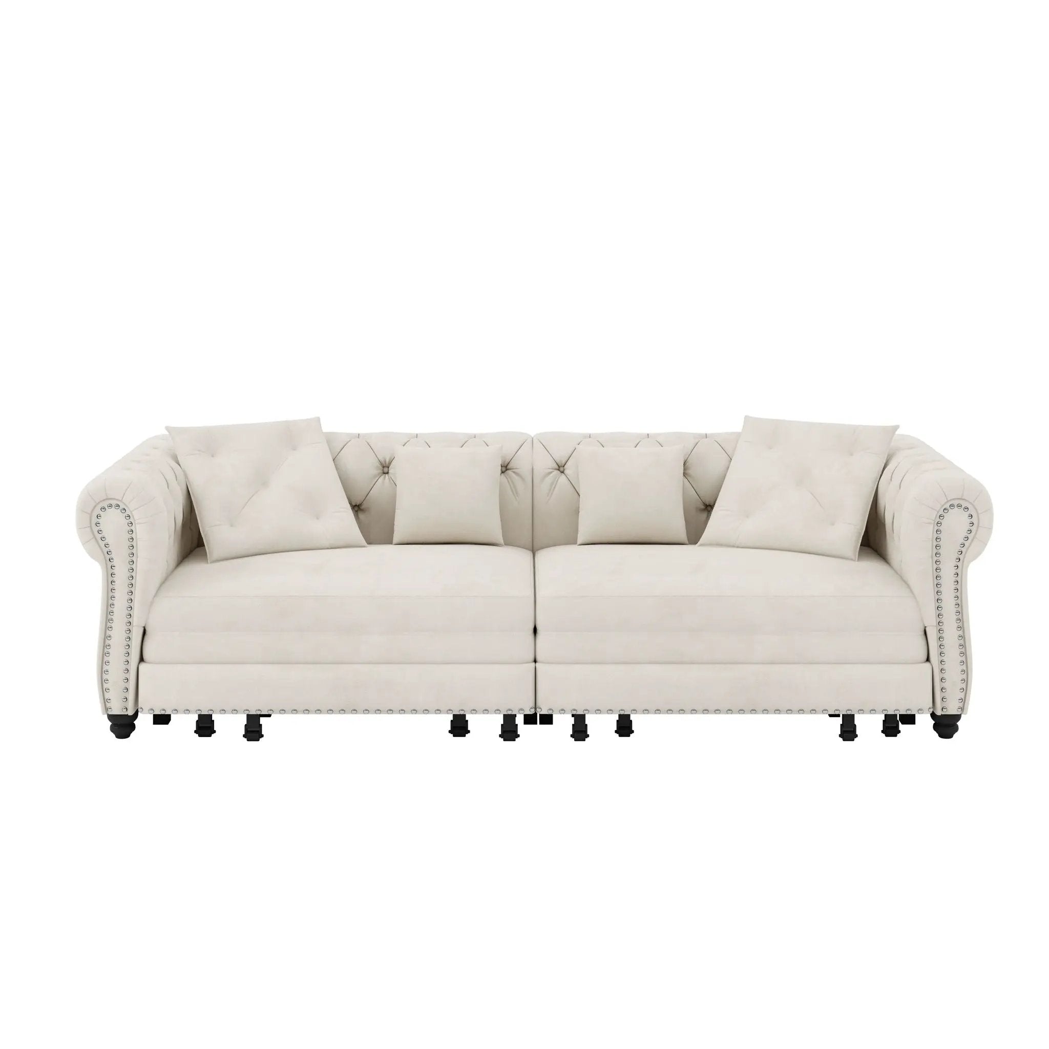 3 In 1 Convertible Sleeper Sofa Bed With Movable Ottoman by HouseOfZazla