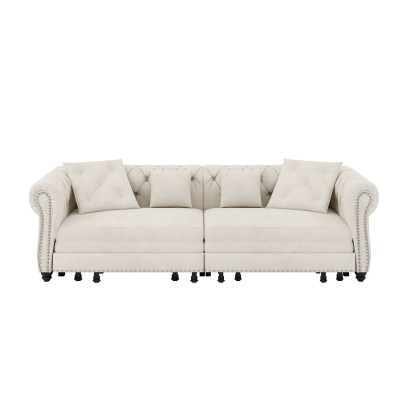 3 In 1 Convertible Sleeper Sofa Bed With Movable Ottoman by HouseOfZazla