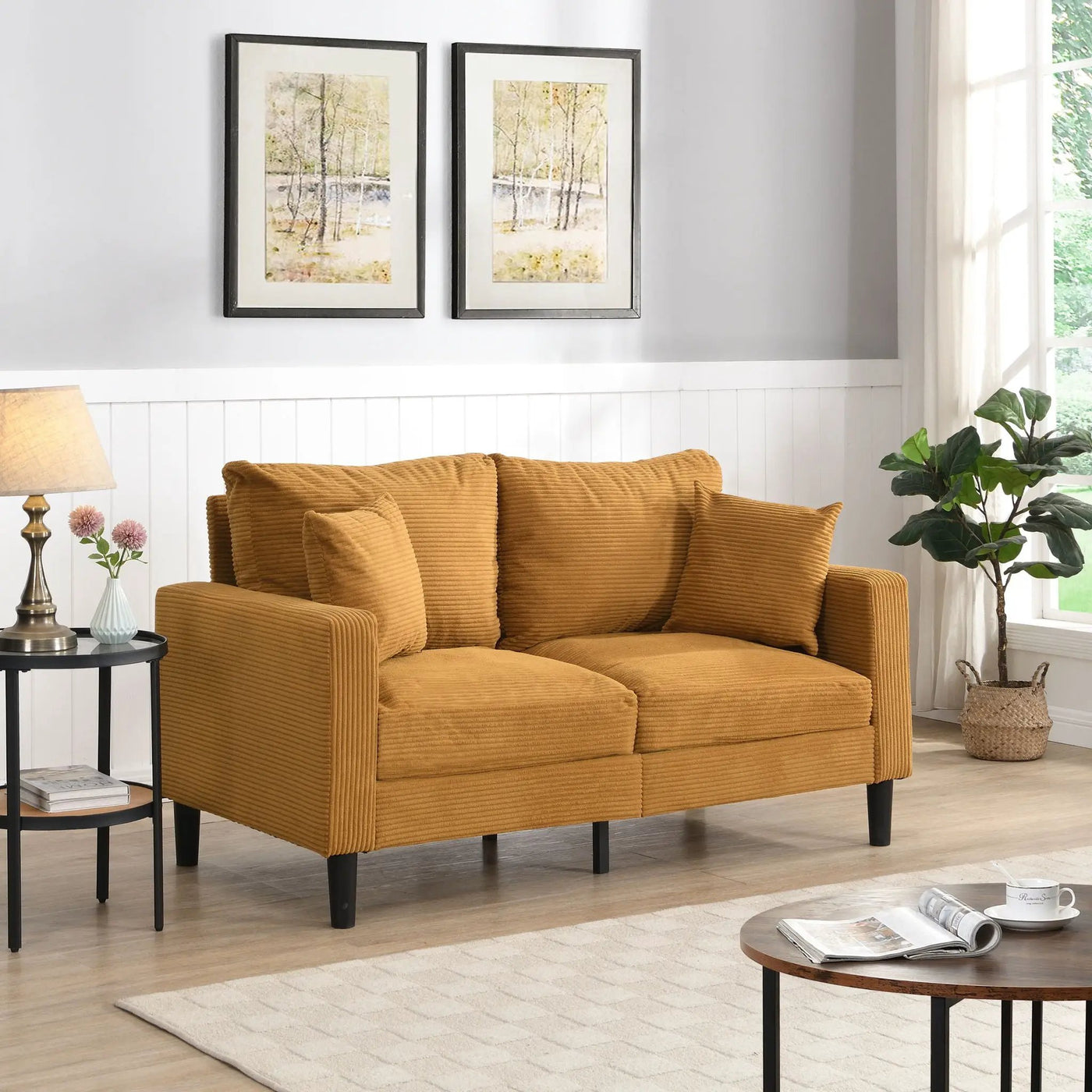 Modern Upholstered Loveseat Sofa, High Resilience by Unique Piece Furniture