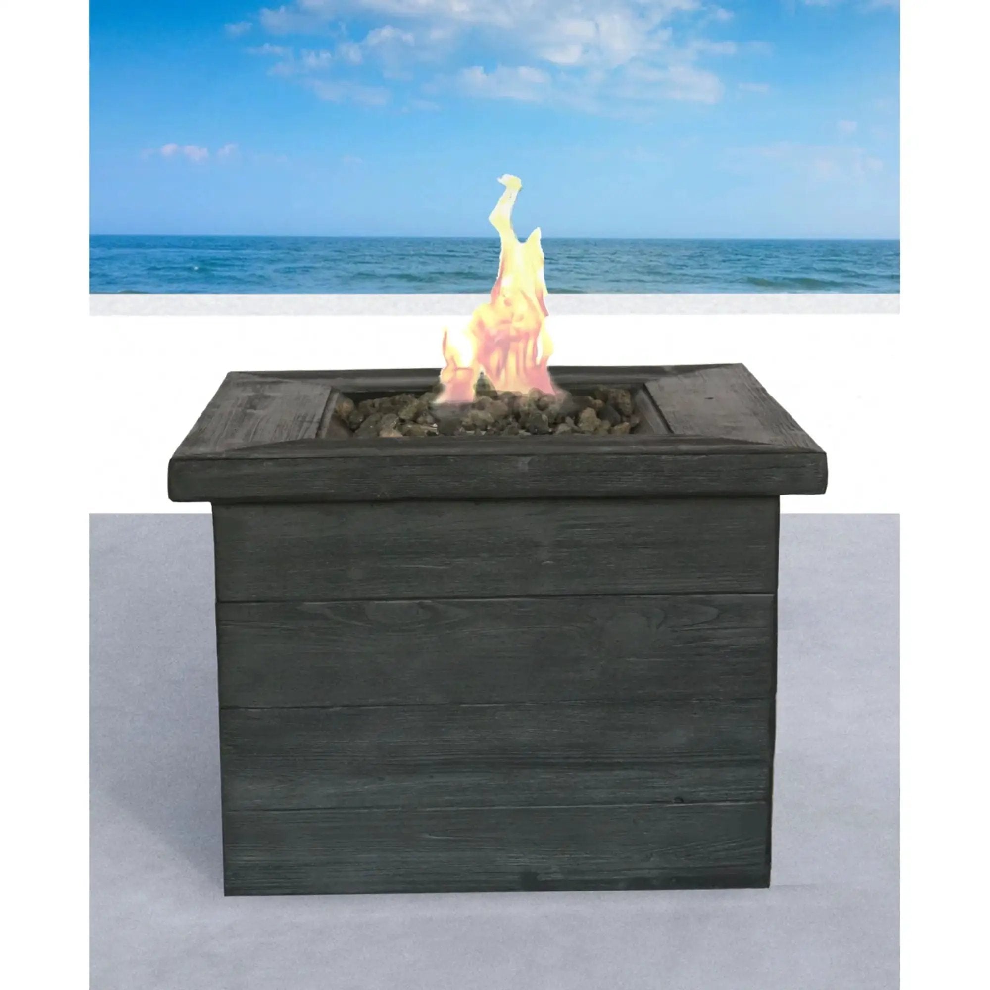 Fiber Reinforced Propane / Natural Gas, Fire Pit Table - Charcoal by Unique Piece Furniture