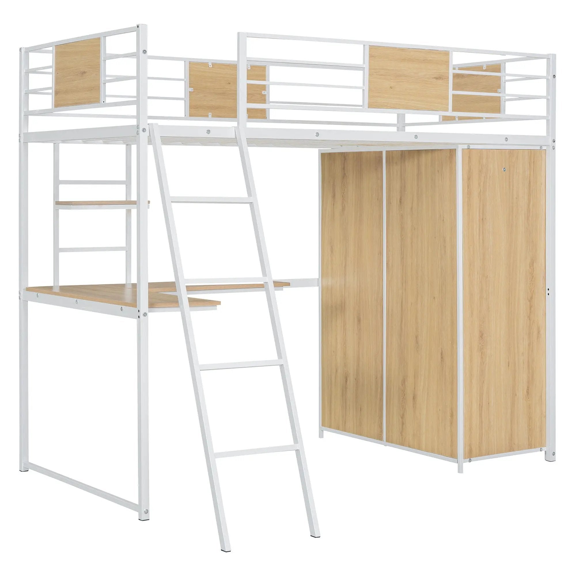 Loft Bed With L Shape Desk And Wardrobe by Unique Piece Furniture