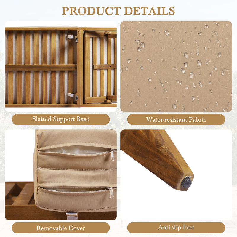 TOPMAX Acacia Wood Chaise Lounge by HouseOfZazla