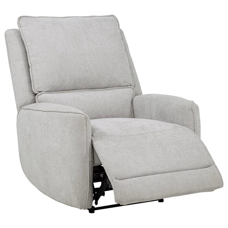 Sylmar Chenille Upholstered Power Recliner Dove Grey by Unique Piece Furniture