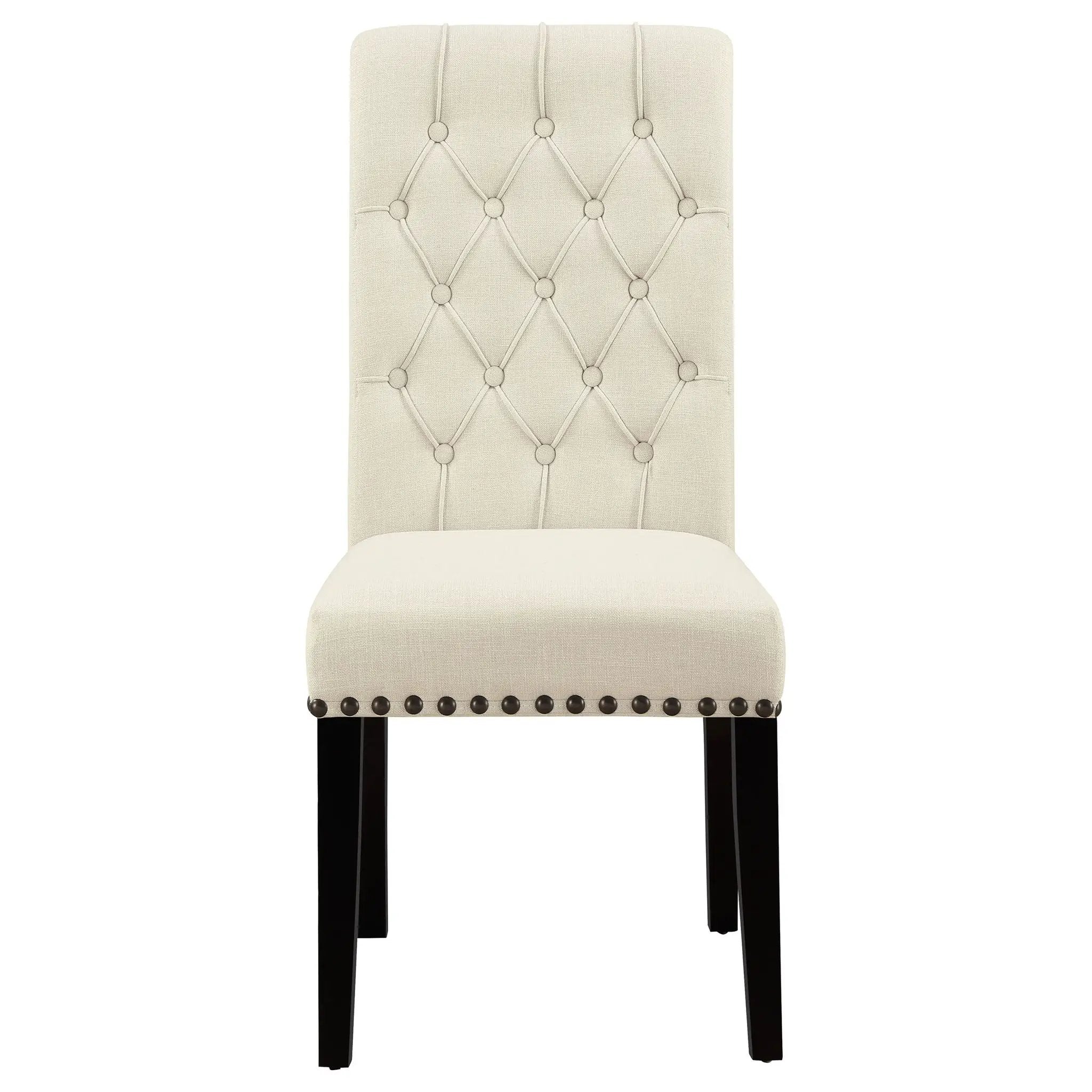 Alana Fabric Upholstered Dining Side Chair Beige (Set of 2) by Unique Piece Furniture