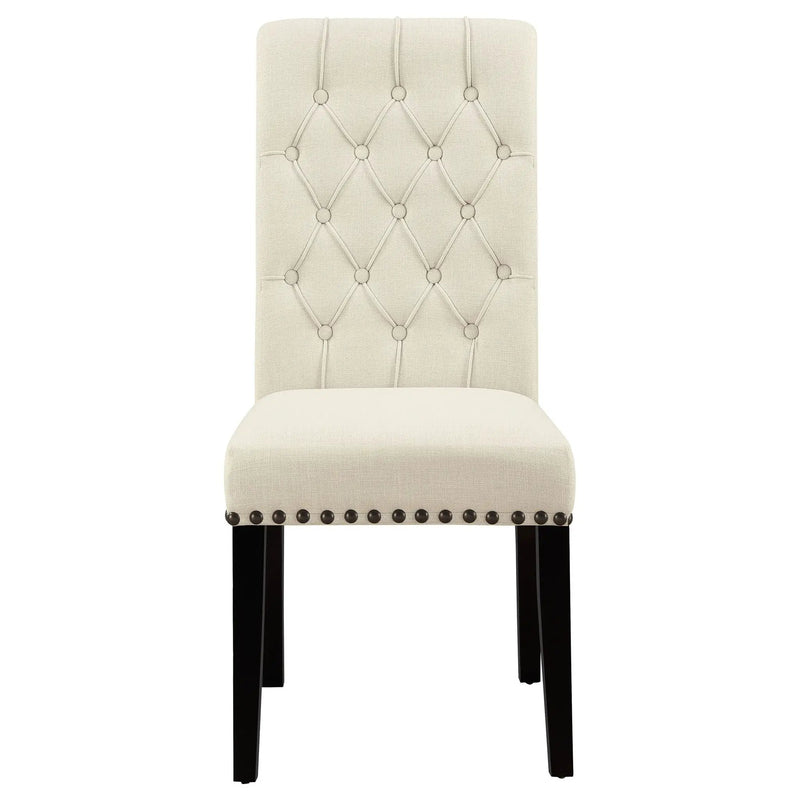 Alana Fabric Upholstered Dining Side Chair Beige (Set of 2) by Unique Piece Furniture