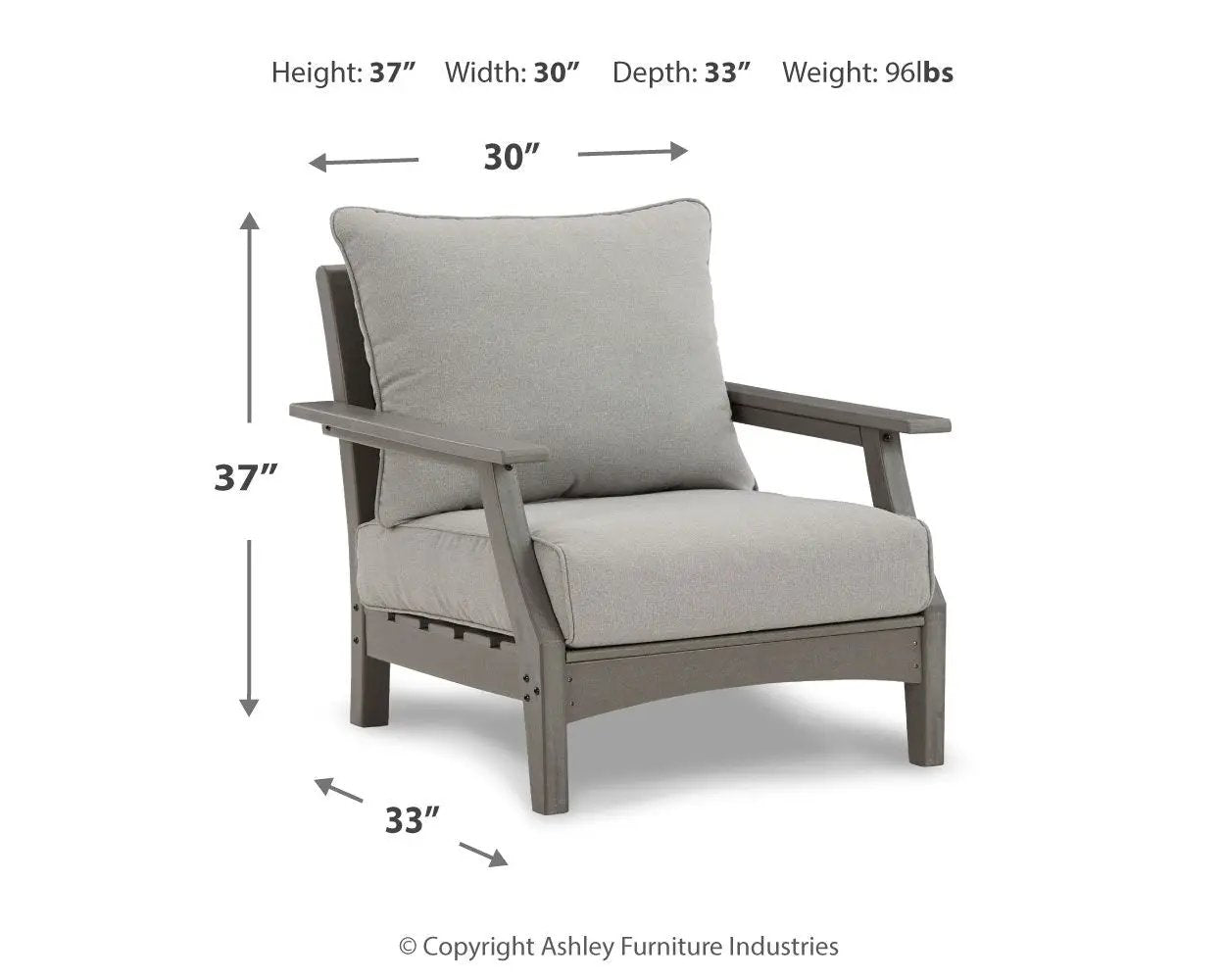 Visola - Lounge Chair w/Cushion (Set of 2) - Gray by Unique Piece Furniture