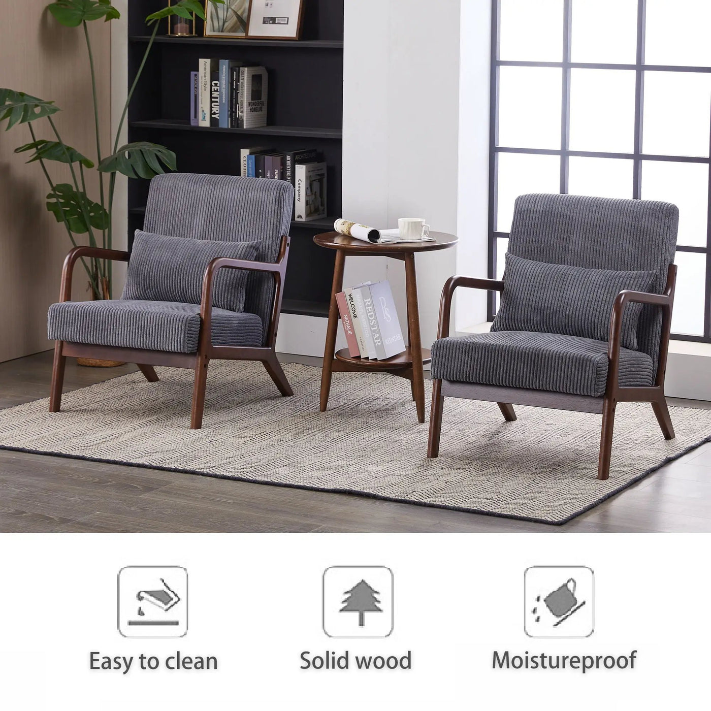 Accent Chair With Pillow And Wood Frame by Unique Piece Furniture