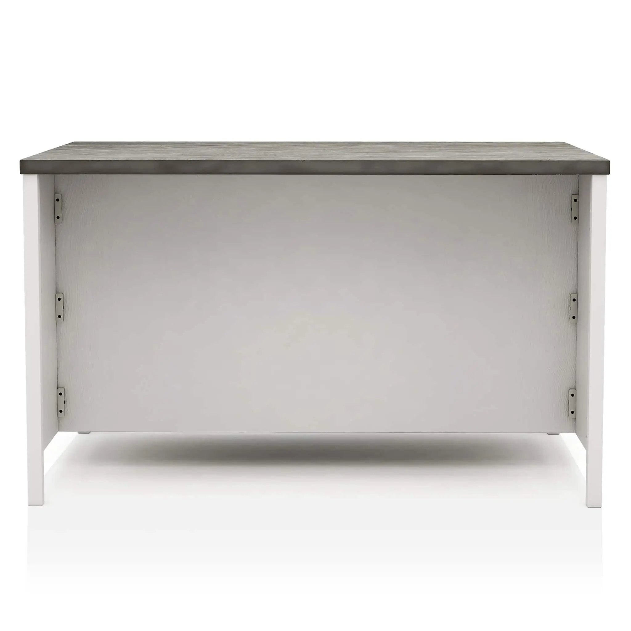 Counter Height Dining Table With Storage Cabinet Base - Dark Gray / Off White / Off White / Gray by Unique Piece Furniture