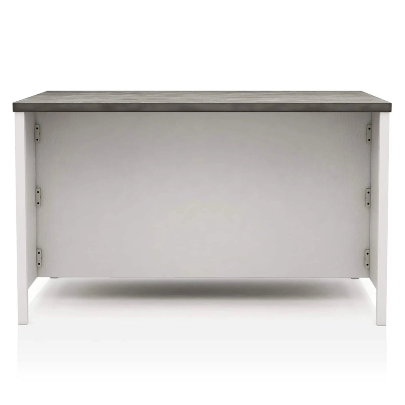 Counter Height Dining Table With Storage Cabinet Base - Dark Gray / Off White / Off White / Gray