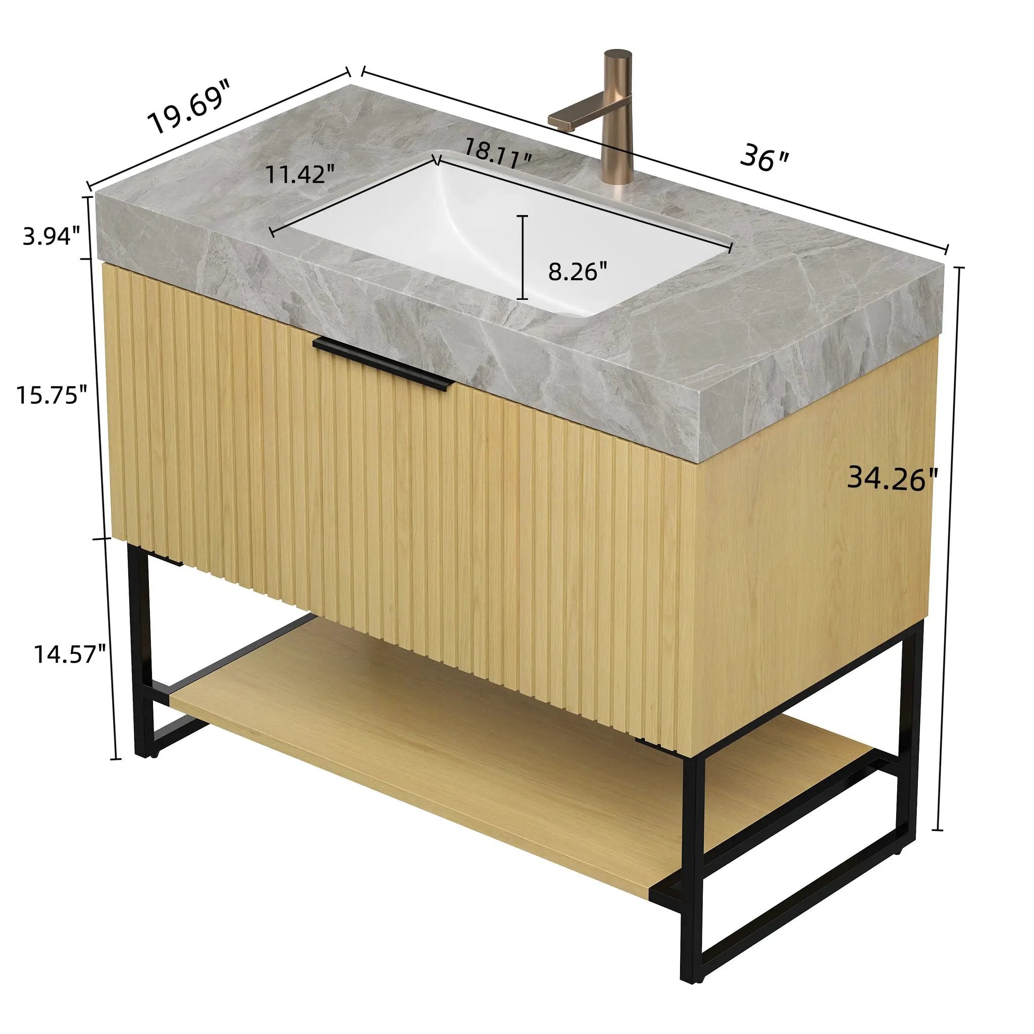 Yolan 36" Bathroom Vanity & Sink by HouseOfZazla