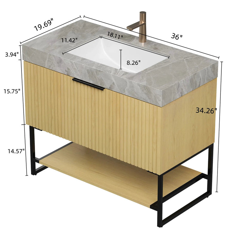 Yolan 36" Bathroom Vanity & Sink by HouseOfZazla