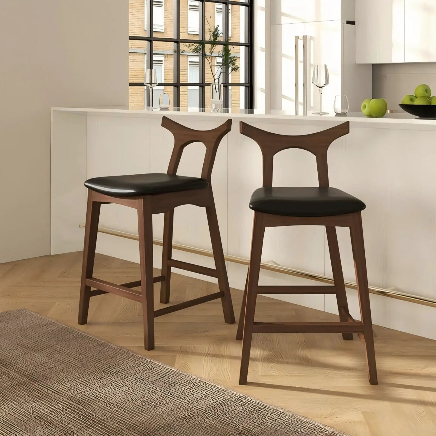Hester - Upholstered, Square Bar Chair (Set of 2) by HouseOfZazla