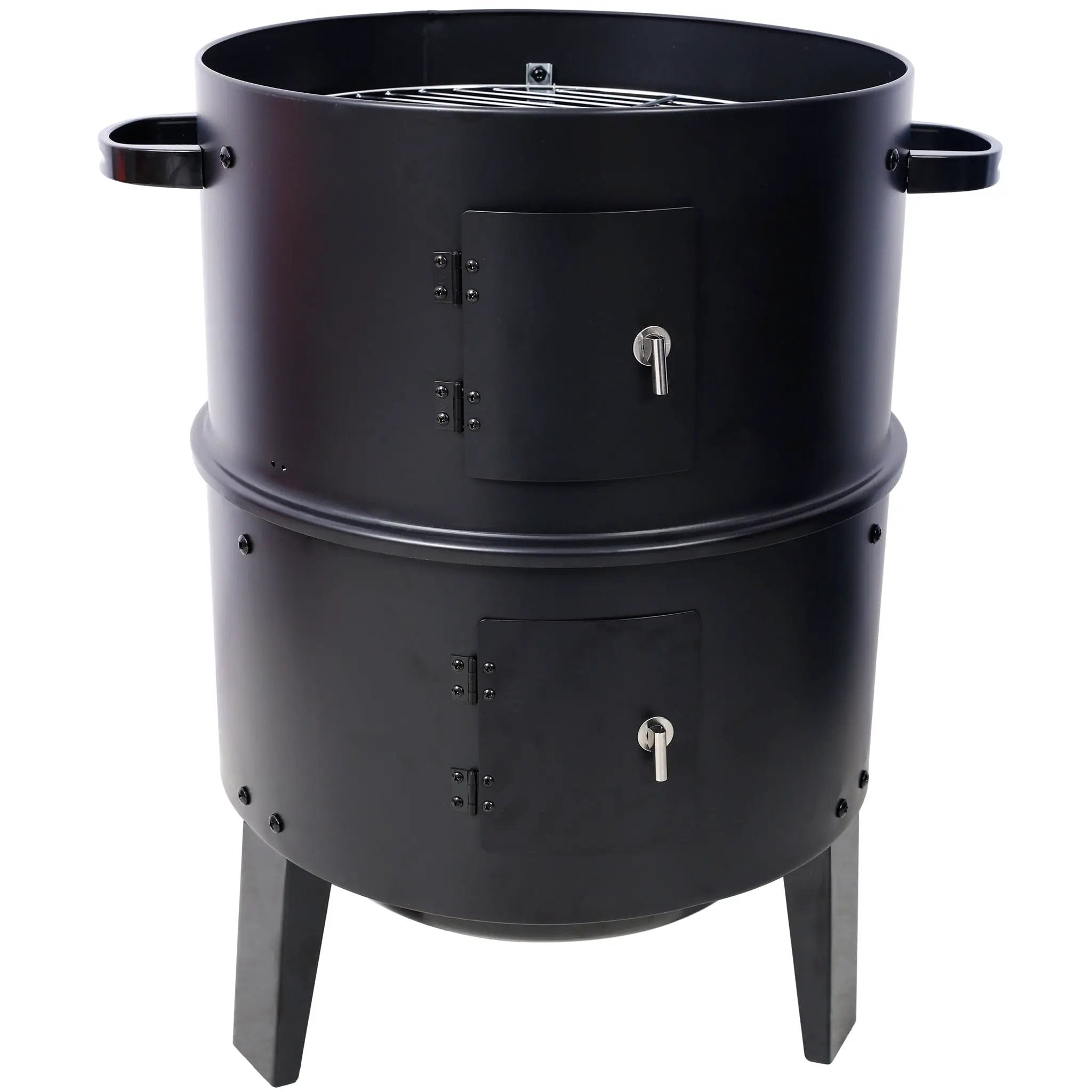 Portable Charcoal Smoker Grill For Outdoor Cooking - Black by HouseOfZazla