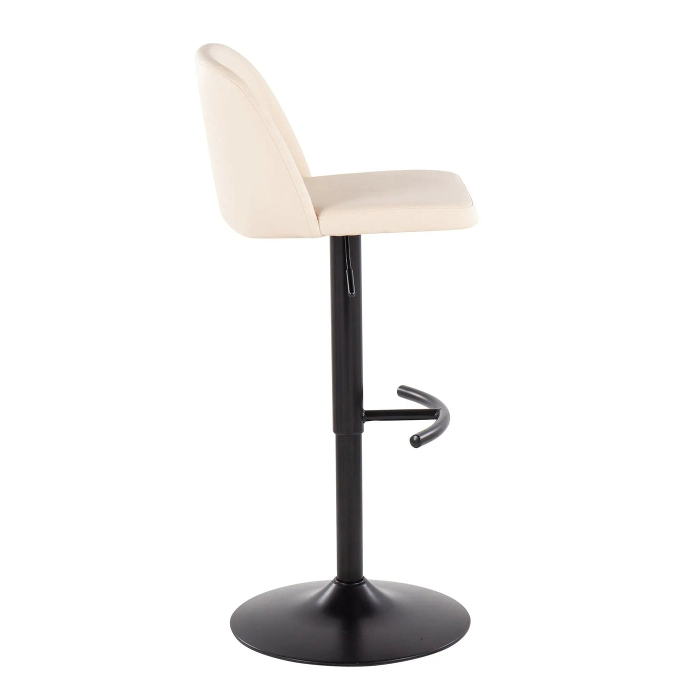Toriano - Contemporary Adjustable Bar Stool With Rounded T Footrest (Set of 2) by HouseOfZazla
