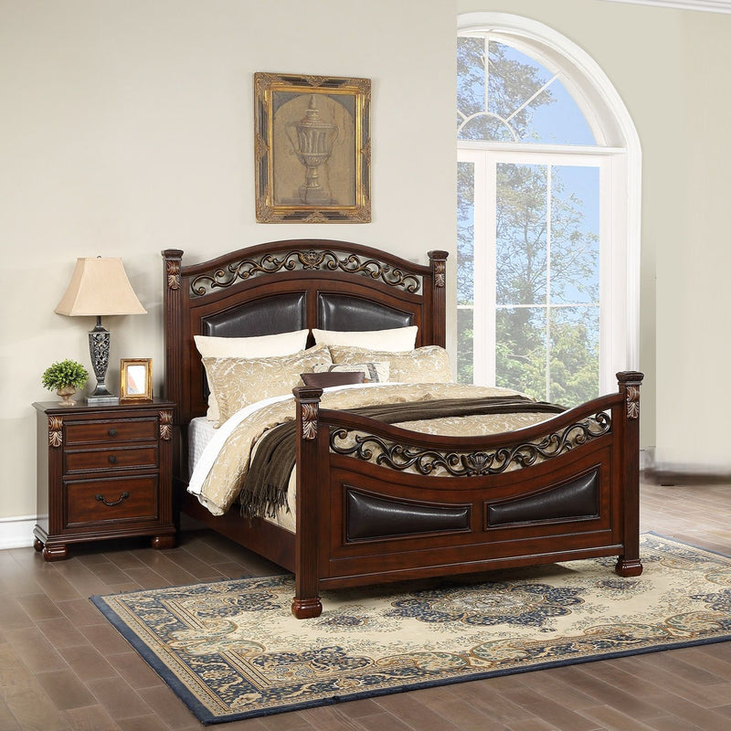3 Piece Bedroom Set, Traditional Bed With 2 Nightstands by HouseOfZazla