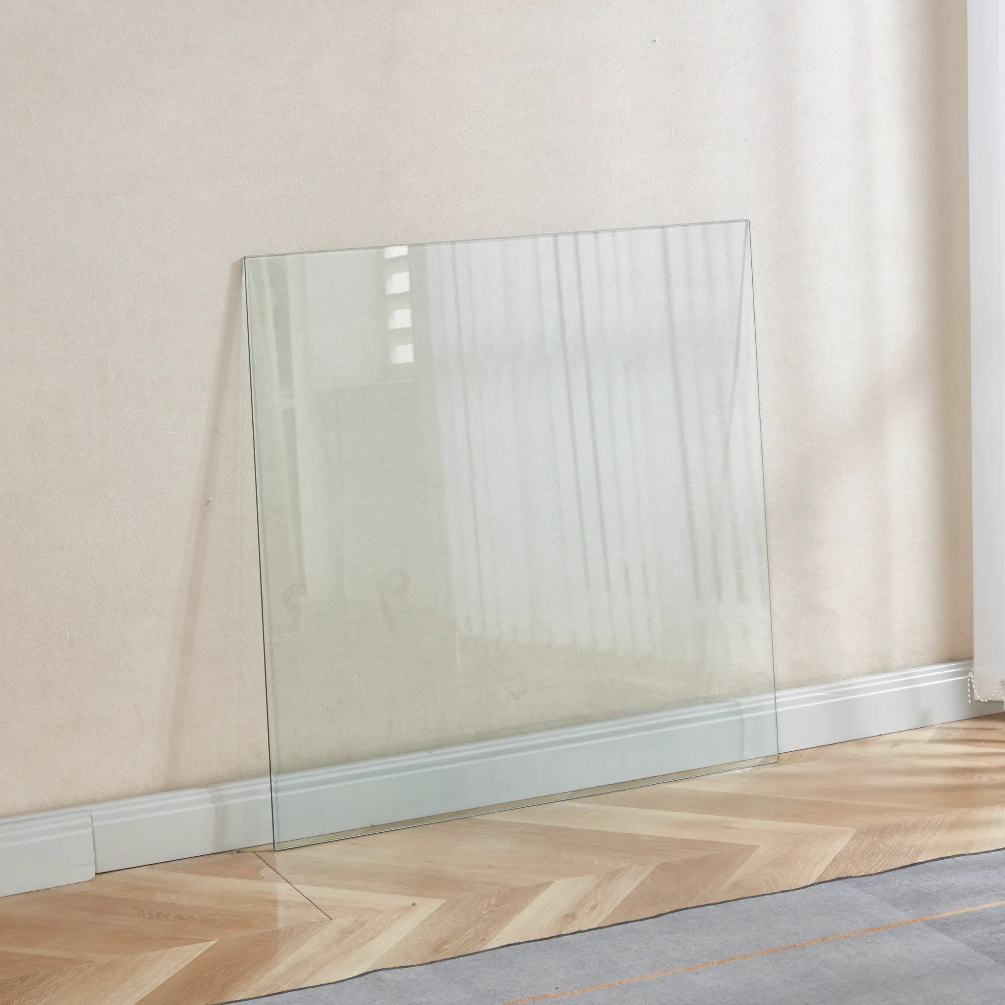 Tempered Clear Glass Top 80CM Square Dining Table by HouseOfZazla