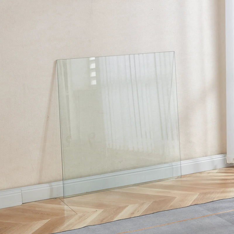 Tempered Clear Glass Top 80CM Square Dining Table by HouseOfZazla