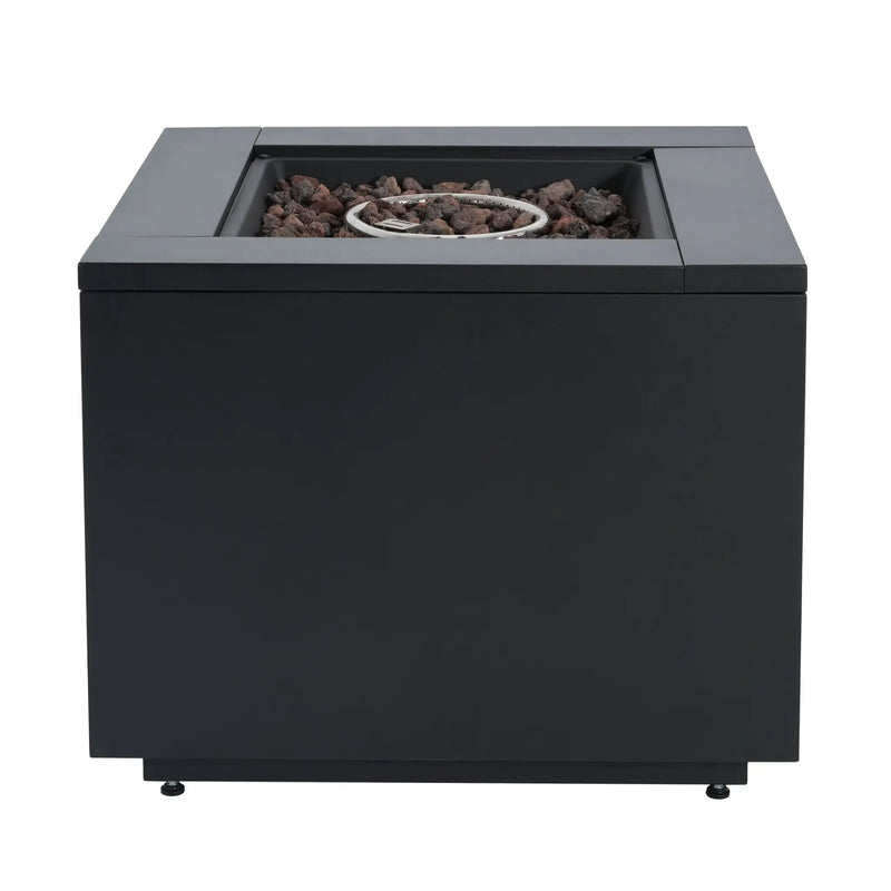 30inch Square Steel Fire Pit Table, in Black,40000BTU by HouseOfZazla