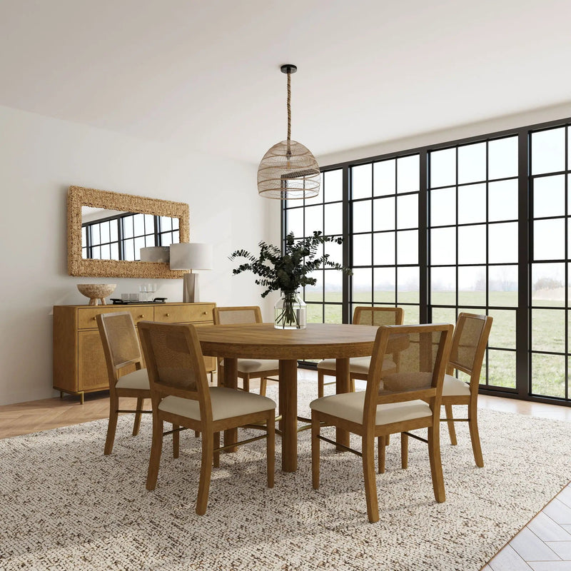 Arini 7-piece Round Dining Room Table Set Sand Wash by Unique Piece Furniture