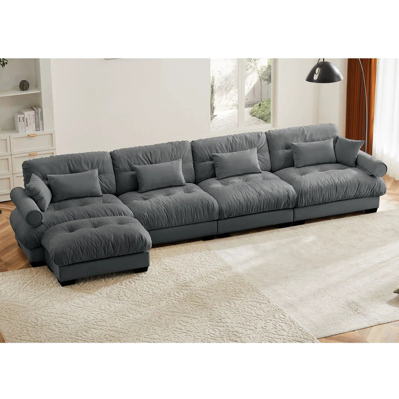 Super Comfort Oversized Modular Sectional Sofa With Movable Ottoman by Unique Piece Furniture
