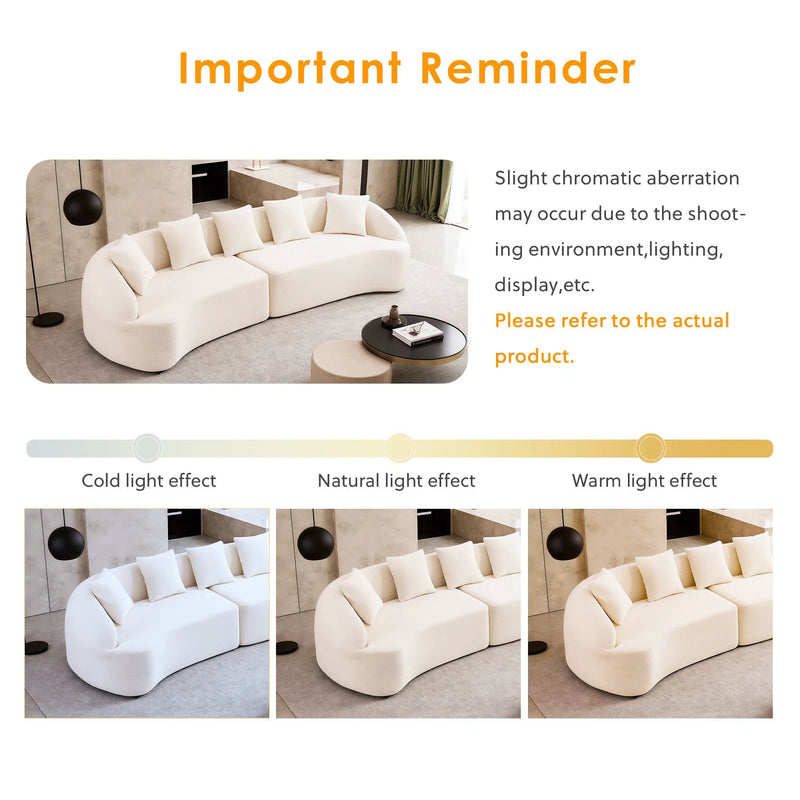 Curved Boneless Sofa, Compression Modular 110'' Sectional by HouseOfZazla