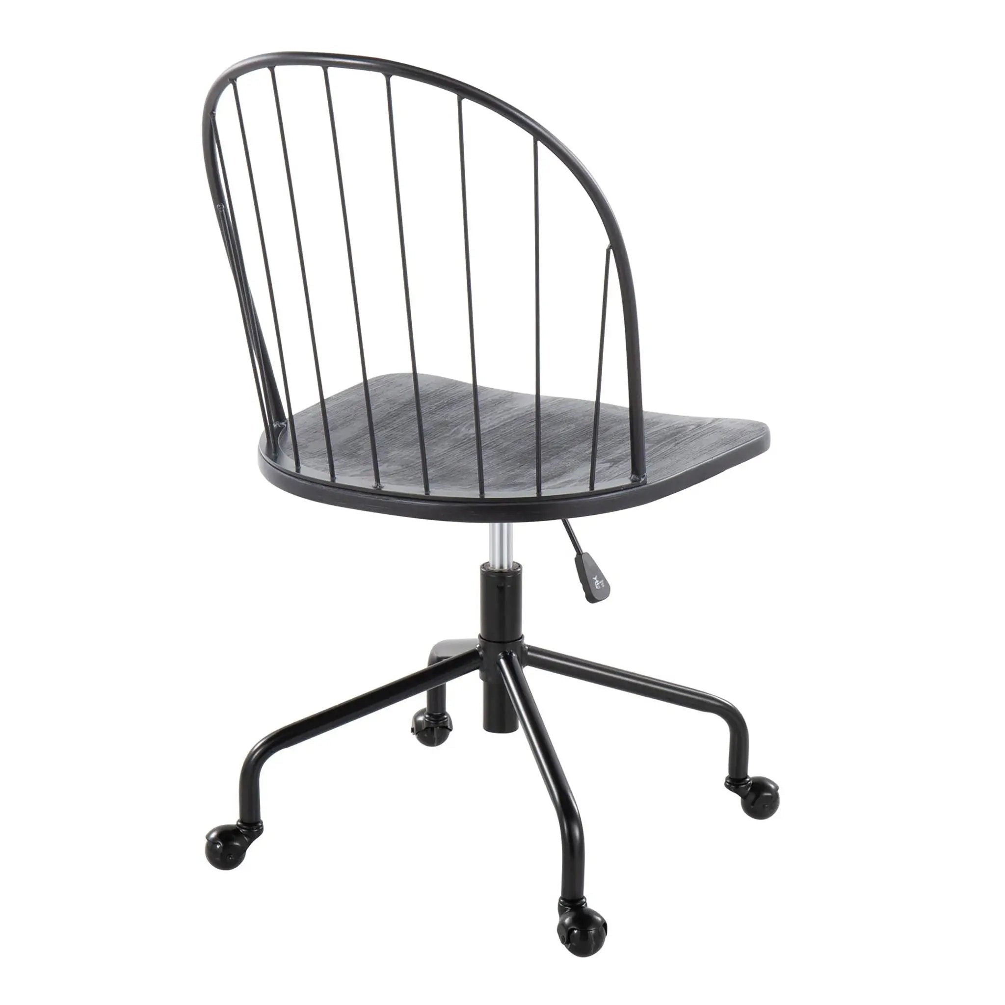 Riley - Farmhouse Adjustable High Back Office Chair - Black by HouseOfZazla