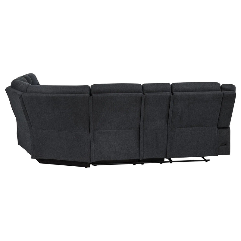 Hagen Upholstered Power Reclining Sectional Sofa Steel Grey by Unique Piece Furniture